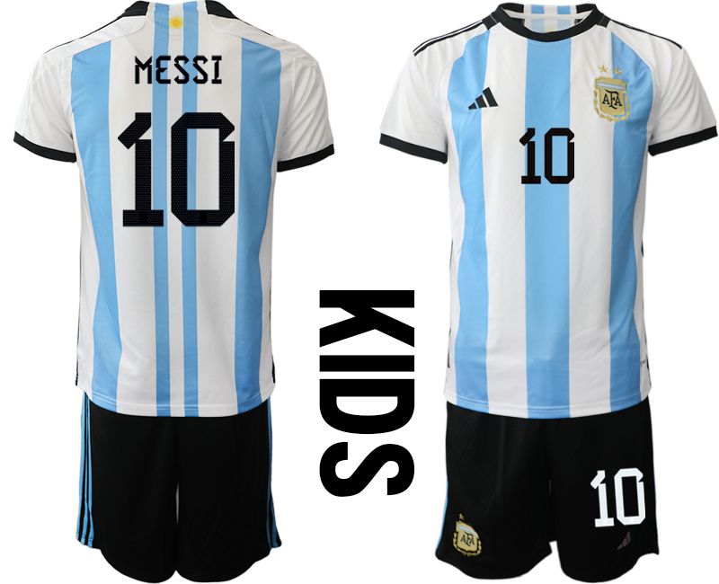 Youth 2022 World Cup National Team Argentina home white 10 Soccer Jerseys